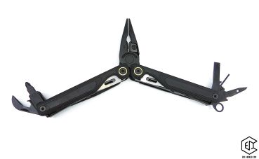 Preview: Leatherman Wava Alpha Obsidian geöffnet mit allen Tools Rückseite